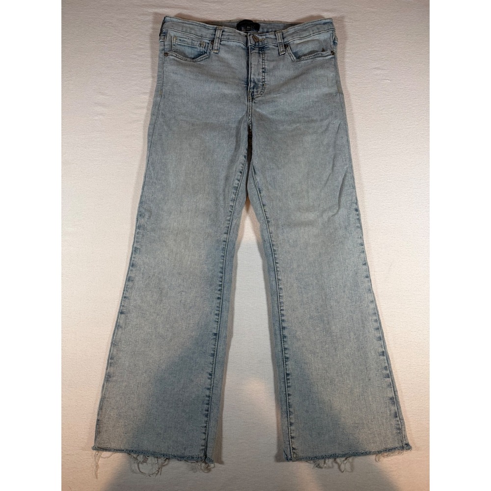 Banana Republic Womens 28/6 Light Wash High Rise Demi Bootcut Raw Hem Jeans